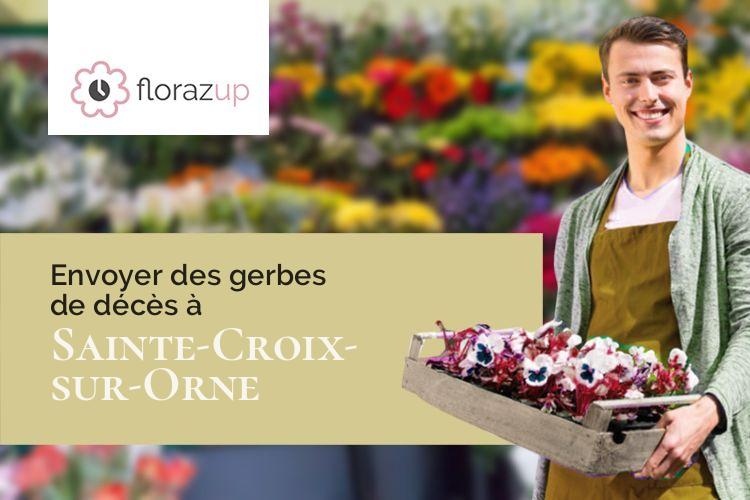 gerbes de fleurs pour un enterrement à Sainte-Croix-sur-Orne (Orne/61210)