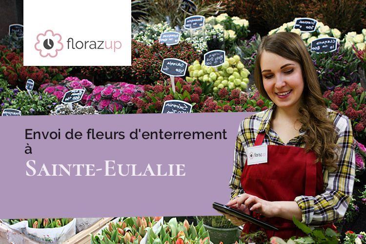 coeurs de fleurs pour des funérailles à Sainte-Eulalie (Aude/11170)