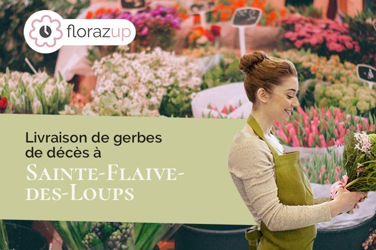 couronnes florales pour un enterrement à Sainte-Flaive-des-Loups (Vendée/85150)