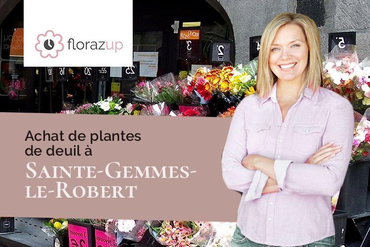 couronnes de fleurs pour un enterrement à Sainte-Gemmes-le-Robert (Mayenne/53600)