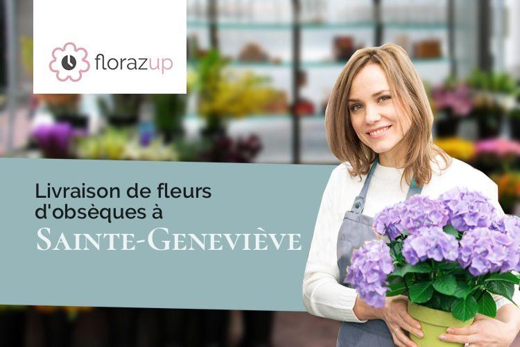 coeurs de fleurs pour des funérailles à Sainte-Geneviève (Aisne/02340)