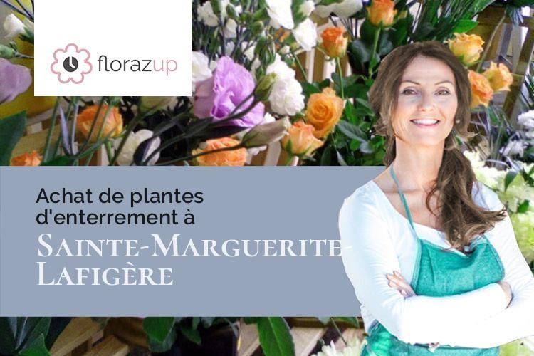 couronnes de fleurs pour un deuil à Sainte-Marguerite-Lafigère (Ardèche/07140)
