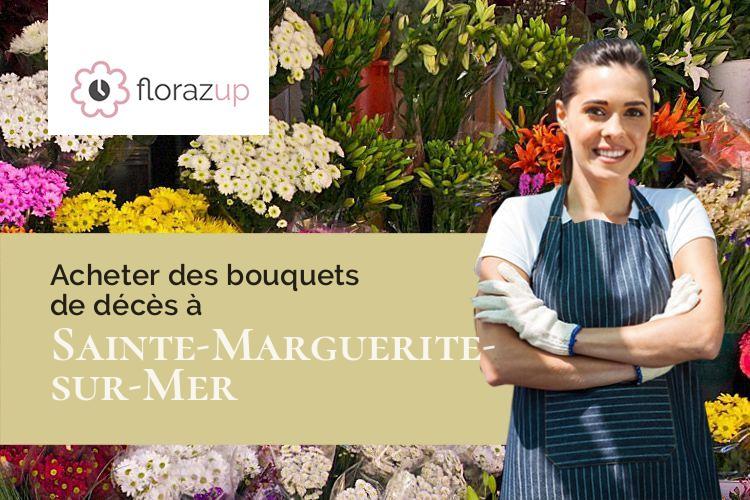 bouquets de fleurs pour des funérailles à Sainte-Marguerite-sur-Mer (Seine-Maritime/76119)