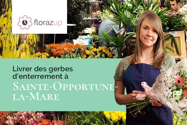 fleurs deuil pour un enterrement à Sainte-Opportune-la-Mare (Eure/27680)