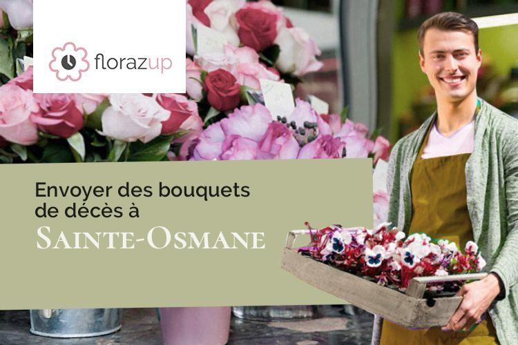 couronnes de fleurs pour des obsèques à Sainte-Osmane (Sarthe/72120)