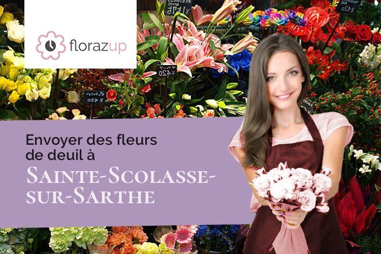 créations de fleurs pour des funérailles à Sainte-Scolasse-sur-Sarthe (Orne/61170)