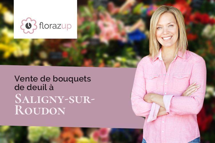 couronnes de fleurs pour des funérailles à Saligny-sur-Roudon (Allier/03470)