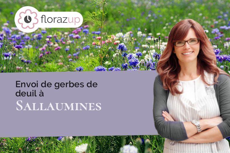 couronnes de fleurs pour un enterrement à Sallaumines (Pas-de-Calais/62430)