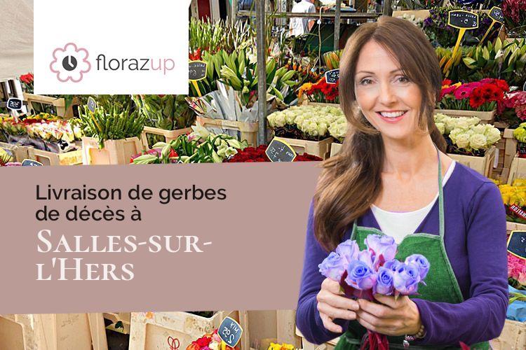 créations florales pour un décès à Salles-sur-l'Hers (Aude/11410)