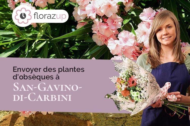 coeur de fleurs pour un décès à San-Gavino-di-Carbini (Corse/20170)