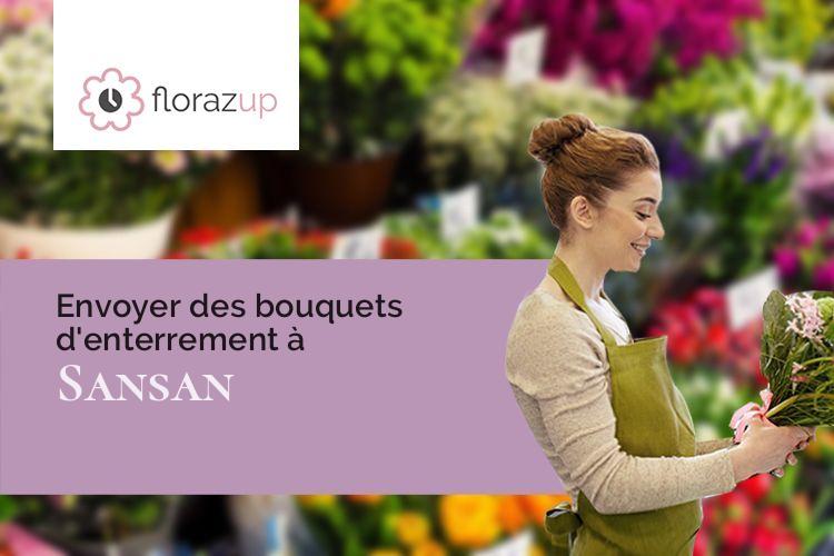 couronnes de fleurs pour des obsèques à Sansan (Gers/32260)
