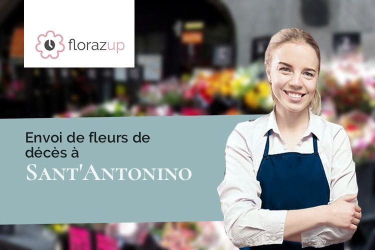 couronnes florales pour un deuil à Sant'Antonino (Corse/20220)