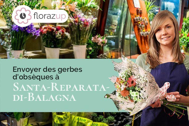 compositions de fleurs pour des obsèques à Santa-Reparata-di-Balagna (Corse/20220)