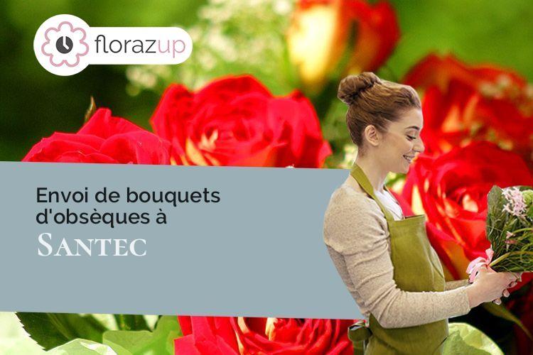 fleurs deuil pour un enterrement à Santec (Finistère/29250)