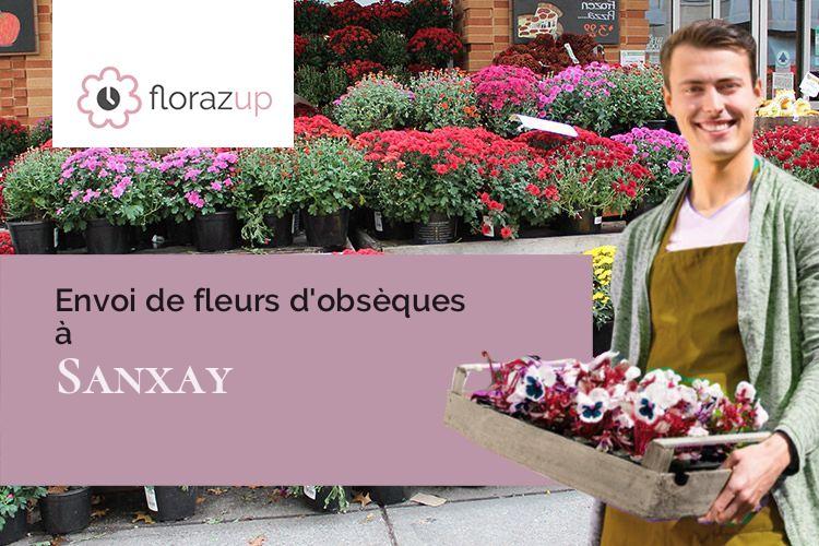 couronnes de fleurs pour un enterrement à Sanxay (Vienne/86600)