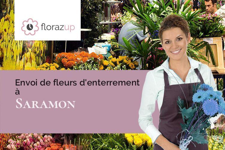 gerbes de fleurs pour un deuil à Saramon (Gers/32450)