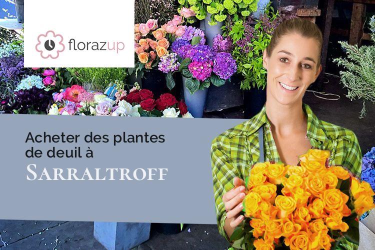 croix de fleurs pour une crémation à Sarraltroff (Moselle/57400)