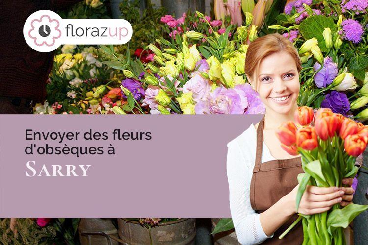 créations florales pour un décès à Sarry (Marne/51520)