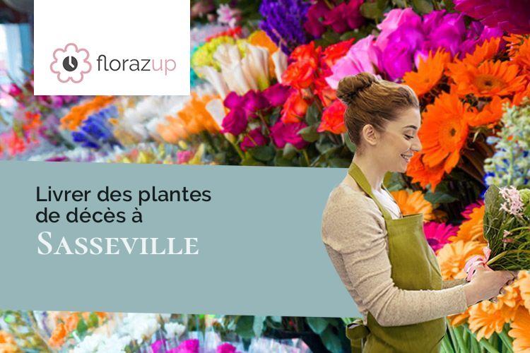 couronnes de fleurs pour des obsèques à Sasseville (Seine-Maritime/76450)