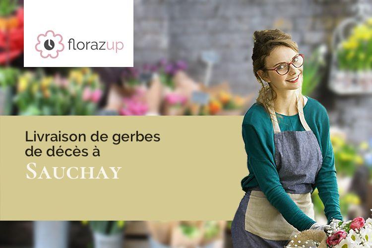 créations florales pour un deuil à Sauchay (Seine-Maritime/76630)