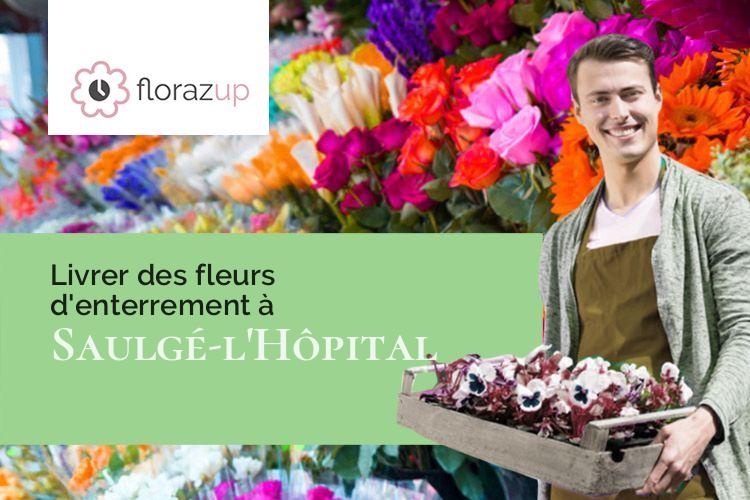 couronnes de fleurs pour un enterrement à Saulgé-l'Hôpital (Maine-et-Loire/49320)