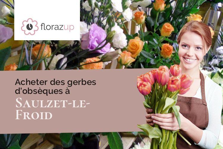compositions de fleurs pour un deuil à Saulzet-le-Froid (Puy-de-Dôme/63970)