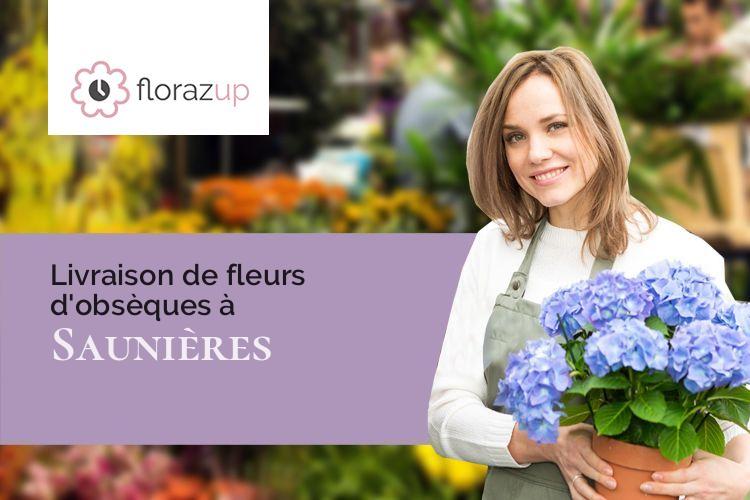 couronnes de fleurs pour des obsèques à Saunières (Saône-et-Loire/71350)