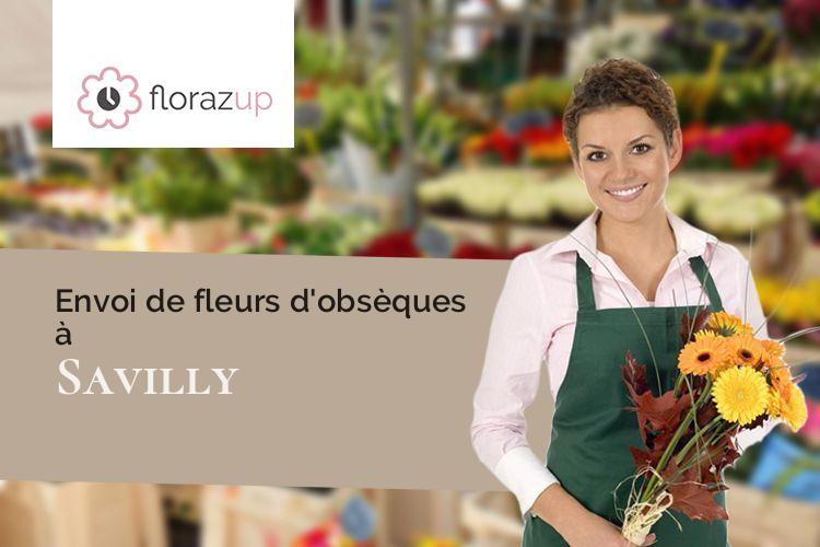 coeurs de fleurs pour un enterrement à Savilly (Côte-d'Or/21430)