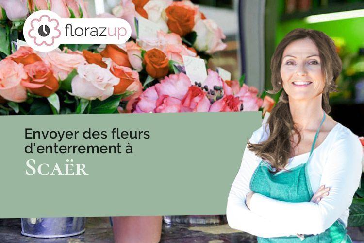 gerbes de fleurs pour un deuil à Scaër (Finistère/29390)