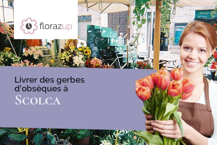 couronnes de fleurs pour des funérailles à Scolca (Corse/20290)