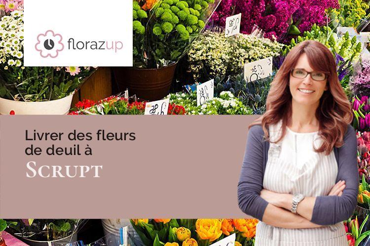 couronnes florales pour des funérailles à Scrupt (Marne/51340)