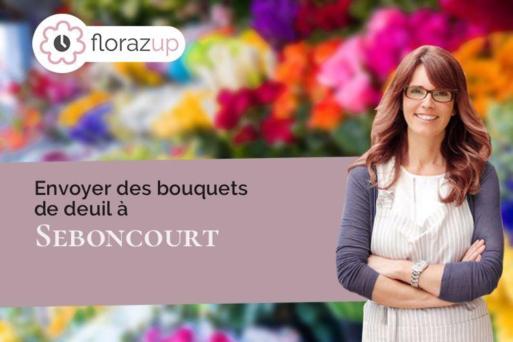 coeur de fleurs pour un deuil à Seboncourt (Aisne/02110)