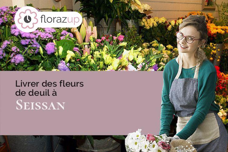 croix de fleurs pour une crémation à Seissan (Gers/32260)