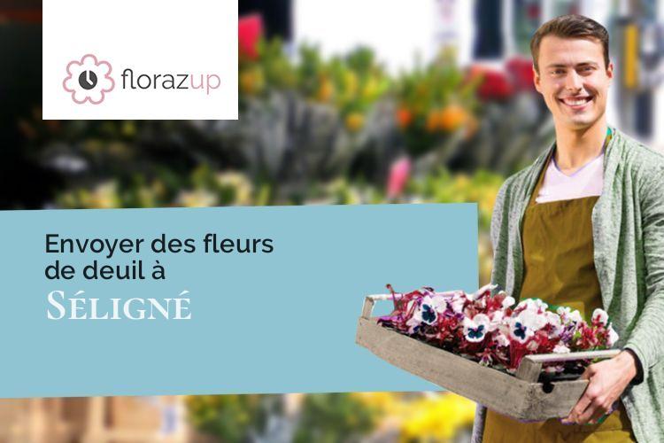 coeurs de fleurs pour un décès à Séligné (Deux-Sèvres/79170)