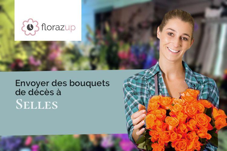 croix de fleurs pour des obsèques à Selles (Marne/51490)