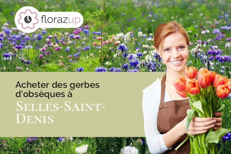 coeur de fleurs pour un deuil à Selles-Saint-Denis (Loir-et-Cher/41300)