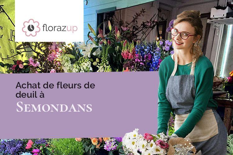 couronnes de fleurs pour des funérailles à Semondans (Doubs/25750)