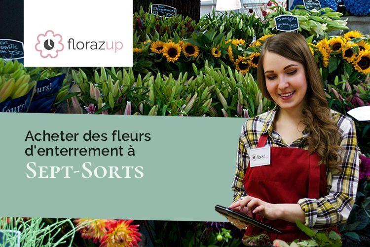 croix de fleurs pour un décès à Sept-Sorts (Seine-et-Marne/77260)