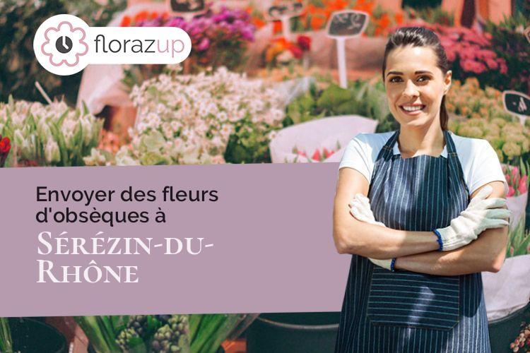 compositions florales pour des obsèques à Sérézin-du-Rhône (Rhône/69360)