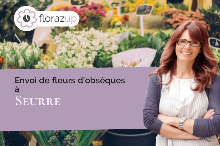 couronnes de fleurs pour un enterrement à Seurre (Côte-d'Or/21250)