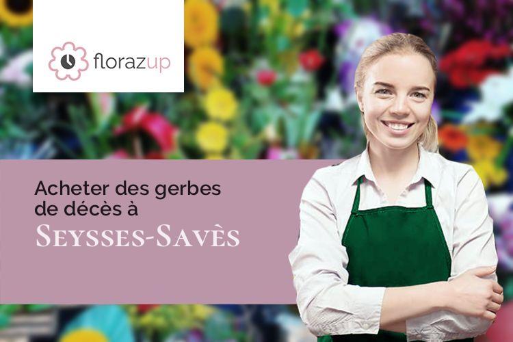 croix de fleurs pour des obsèques à Seysses-Savès (Gers/32130)