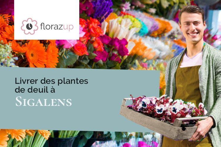 gerbes de fleurs pour des funérailles à Sigalens (Gironde/33690)
