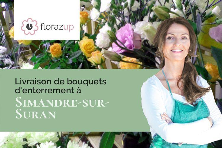 créations florales pour un enterrement à Simandre-sur-Suran (Ain/01250)