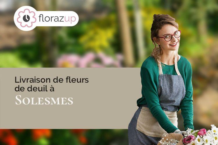 coeur de fleurs pour un enterrement à Solesmes (Sarthe/72300)