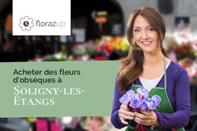 fleurs deuil pour des funérailles à Soligny-les-Étangs (Aube/10400)