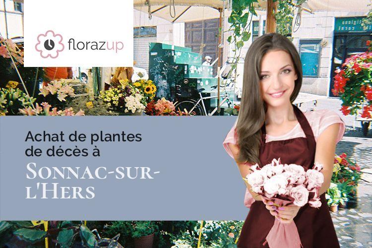 couronnes de fleurs pour un enterrement à Sonnac-sur-l'Hers (Aude/11230)