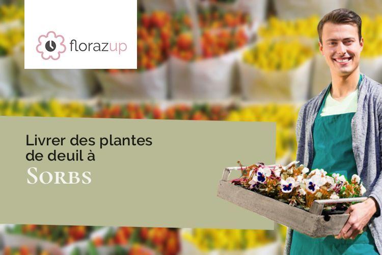 couronnes de fleurs pour un deuil à Sorbs (Hérault/34520)