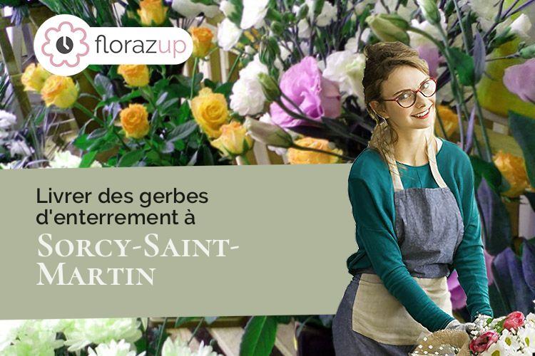 couronnes de fleurs pour un enterrement à Sorcy-Saint-Martin (Meuse/55190)