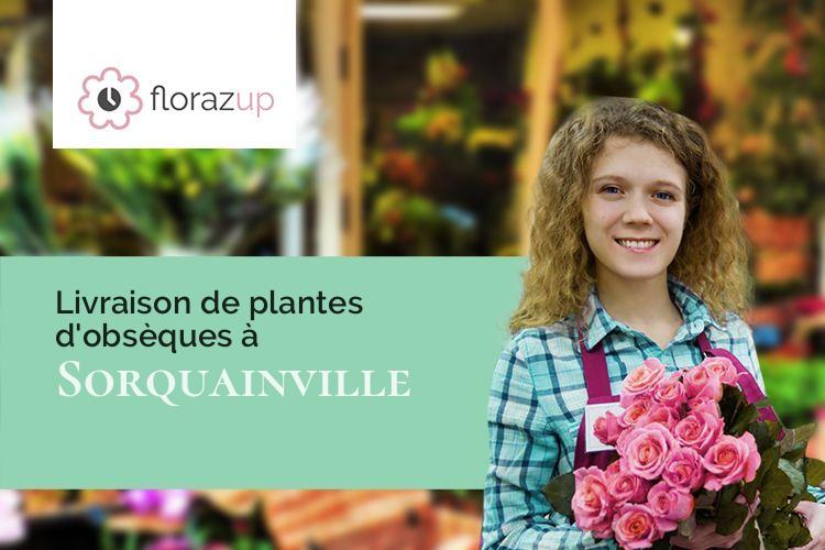 couronnes de fleurs pour des funérailles à Sorquainville (Seine-Maritime/76540)