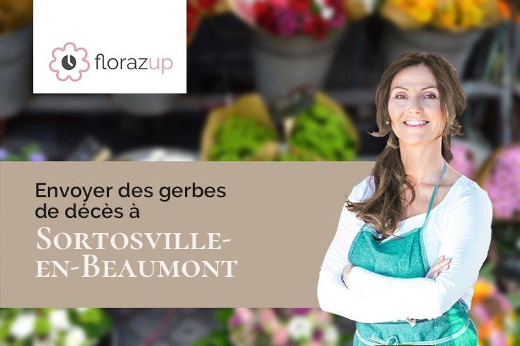 compositions florales pour des funérailles à Sortosville-en-Beaumont (Manche/50270)